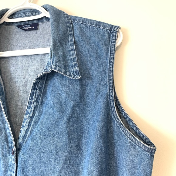 Penningtons Sleeveless Denim Jeans Blouse - Picture 5 of 7